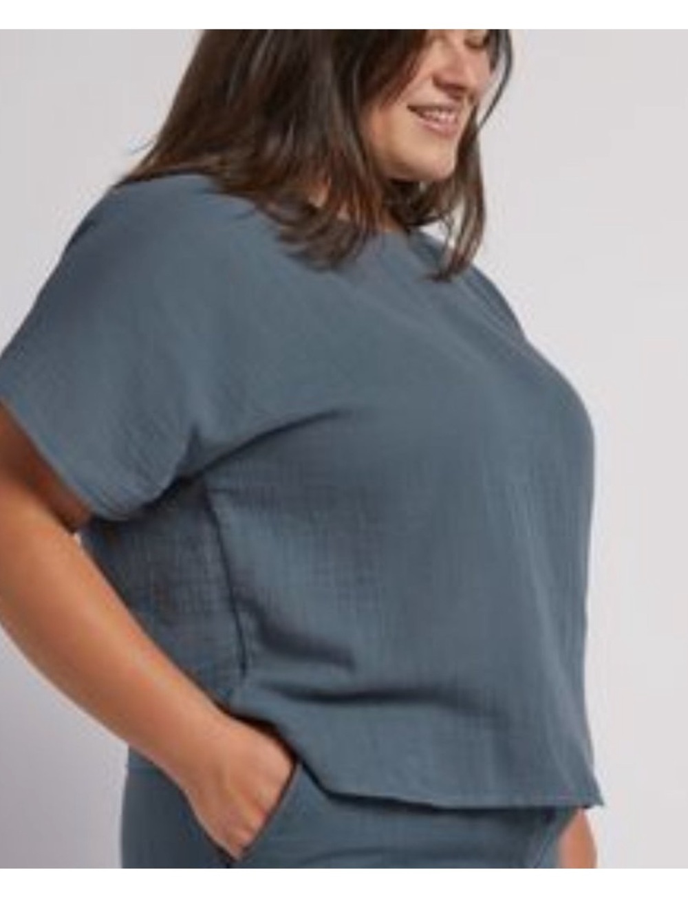 NWT Parachute Organic Cotton Sleep Top in Slate Blue (XS)